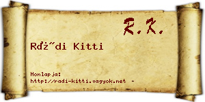 Rádi Kitti névjegykártya