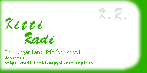 kitti radi business card